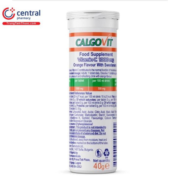 CALGOVIT CALCIUM PLUS C EFFER TABS x20