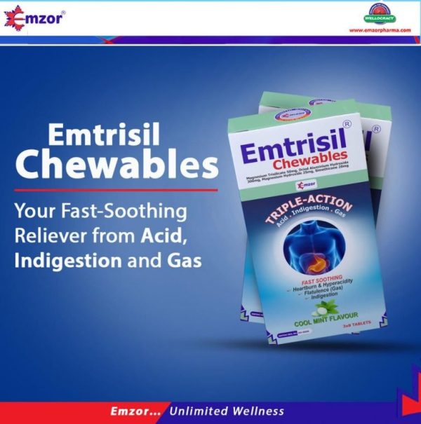 EMTRISIL CHEWABLE TABS x96