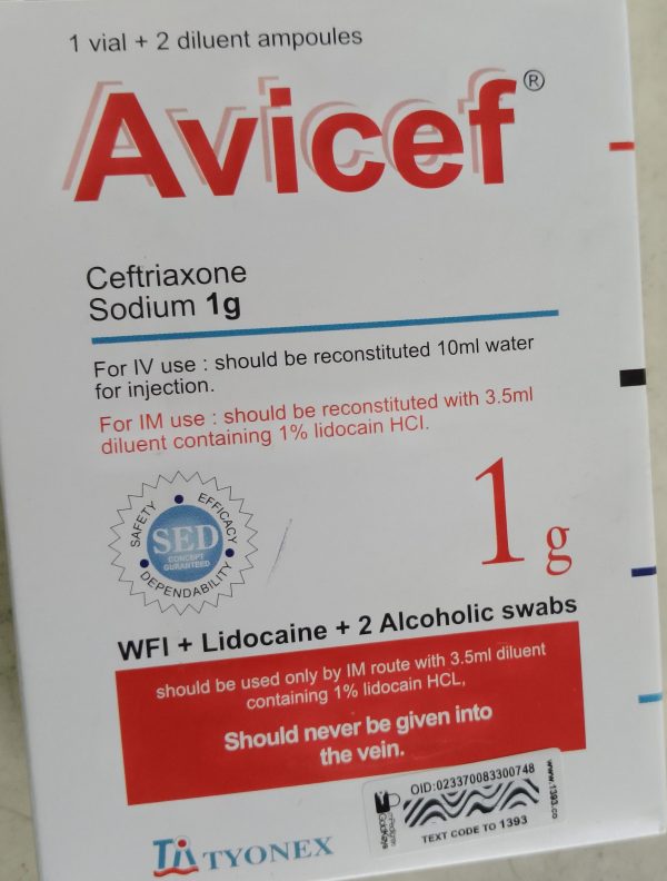 AVICEF 1G INJECTION