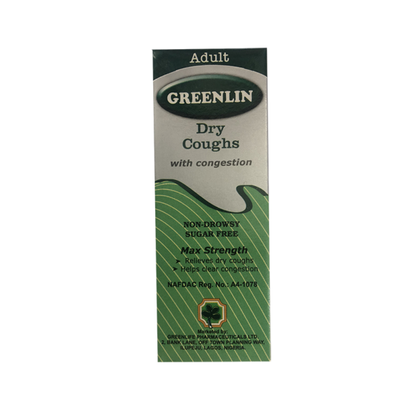 GREENLIN DRY COUGH SYRUP ADULT 100ML